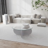 Runder Design-Couchtisch aus Holz und Glas, 75x35 cm Katalog