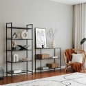 Moderne Eingangs-Konsole aus Metall und Glas mit 3 Ablagen 100x30x85cm Lola Rabatte