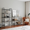 Moderne Eingangs-Konsole aus Metall und Glas mit 3 Ablagen 100x30x85cm Lola Rabatte