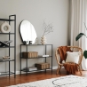 Moderne Eingangs-Konsole aus Metall und Glas mit 3 Ablagen 100x30x85cm Lola Sales