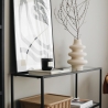 Moderne Eingangs-Konsole aus Metall und Glas mit 3 Ablagen 100x30x85cm Lola Lagerbestand