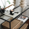 Moderne Eingangs-Konsole aus Metall und Glas mit 3 Ablagen 100x30x85cm Lola Auswahl