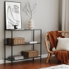 Moderne Eingangs-Konsole aus Metall und Glas mit 3 Ablagen 100x30x85cm Lola Eigenschaften