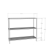 Moderne Eingangs-Konsole aus Metall und Glas mit 3 Ablagen 100x30x85cm Lola 