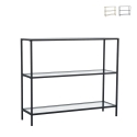Moderne Eingangs-Konsole aus Metall und Glas mit 3 Ablagen 100x30x85cm Lola Aktion