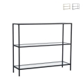 Moderne Eingangs-Konsole aus Metall und Glas mit 3 Ablagen 100x30x85cm Lola Aktion