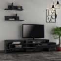 Moderner TV-Schrank 180cm mit Türen und 2 Wandregalen Gara Angebot