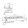 Moderner TV-Schrank 180cm mit Türen und 2 Wandregalen Gara Modell