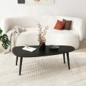 Moderner ovaler asymmetrischer Holzcouchtisch 115x50cm Sweet Angebot