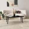 Moderner ovaler asymmetrischer Holzcouchtisch 115x50cm Sweet Sales
