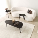 Moderner ovaler asymmetrischer Holzcouchtisch 115x50cm Sweet Rabatte