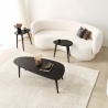 Moderner ovaler asymmetrischer Holzcouchtisch 115x50cm Sweet Rabatte