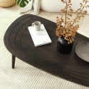 Moderner ovaler asymmetrischer Holzcouchtisch 115x50cm Sweet Lagerbestand