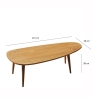 Moderner ovaler asymmetrischer Holzcouchtisch 115x50cm Sweet 
