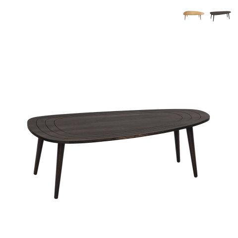 Moderner ovaler asymmetrischer Holzcouchtisch 115x50cm Sweet Aktion