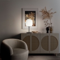 Tischlampe elegant aus geblasenem Glas und schwarzem Metall Domizia-T Sales
