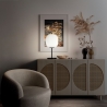 Tischlampe elegant aus geblasenem Glas und schwarzem Metall Domizia-T Sales
