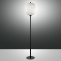 Stehlampe aus schwarzem Metall mit geblasenem Glasschirm Domizia-A Angebot