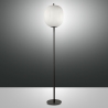 Stehlampe aus schwarzem Metall mit geblasenem Glasschirm Domizia-A Angebot