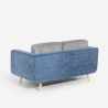 Sofa 2-Sitzer aus zweifarbigem grauem und blauem Stoff mit Wechselkissen Biko Sales