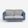 Sofa 2-Sitzer aus zweifarbigem grauem und blauem Stoff mit Wechselkissen Biko Angebot