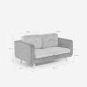 Sofa 2-Sitzer aus zweifarbigem grauem und blauem Stoff mit Wechselkissen Biko Katalog