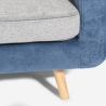 Sofa 2-Sitzer aus zweifarbigem grauem und blauem Stoff mit Wechselkissen Biko Rabatte