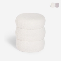Fußhocker Teddy Bouclé im modernen Zylinderdesign Okami Aktion