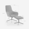 Sessel Relax ergonomisch aus grauem Stoff mit Fußhocker Asher Katalog