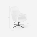 Sessel mit Fußhocker aus weißem Bouclé für das Wohnzimmer Büro Shiro Lagerbestand