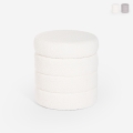 Sitzhocker Bouclé Stauraum Zylinder Design Wohnzimmer Mugi Aktion
