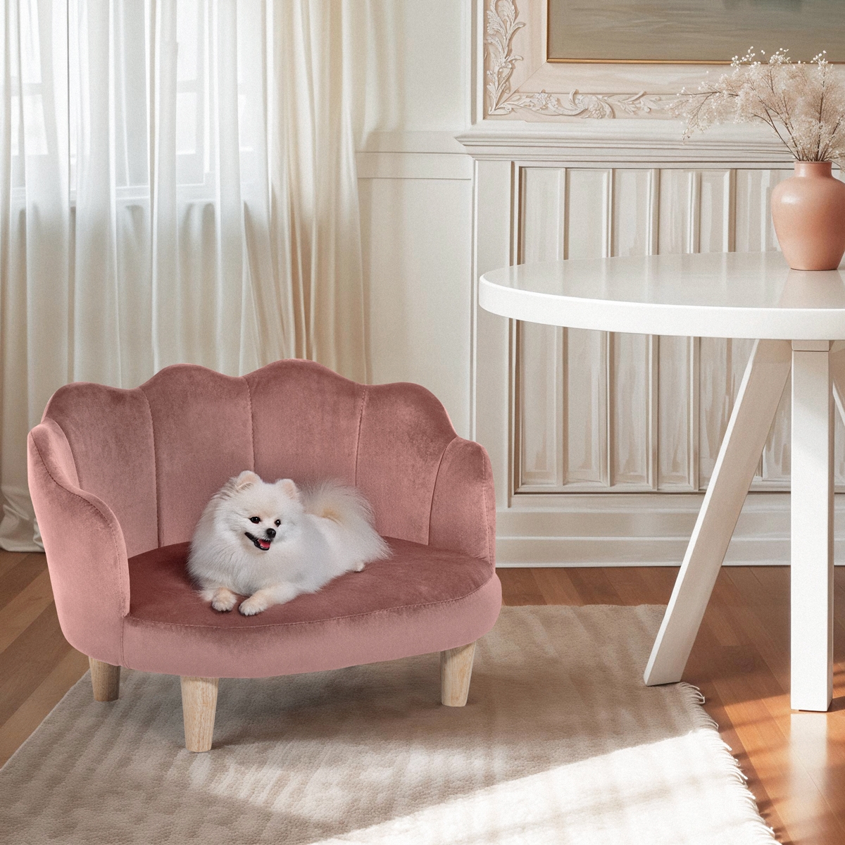  Pally: Muschelsofa für Hunde und Katzen aus Samt




