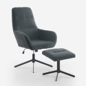 Sessel Relax ergonomisch aus grauem Stoff mit Fußhocker Asher Angebot