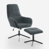 Sessel Relax ergonomisch aus grauem Stoff mit Fußhocker Asher Angebot