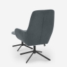 Sessel Relax ergonomisch aus grauem Stoff mit Fußhocker Asher Sales