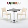 Schwarz Quadratisch Tisch und 2 Stühle Farbiges Polypropylen-Innenmastenset Grand Soleil Paris Mojito Aktion
