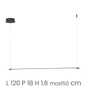Hängelampe mit LED Leiste aus Metall 120cm Genius L Rabatte