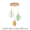 Hängelampe 3-Licht aus mehrfarbigem Glas und Metall Juis XL Sales