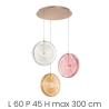 Hängelampe 3-Licht aus buntem Glas und Metall Jokey XL Angebot
