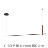 Hängelampe LED 150 cm in schwarz Metall Regoli L Sales