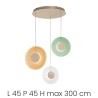 Hängelampe 3-Licht LED aus Glas und Metall mehrfarbig Candy XL Angebot