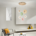 Hängelampe 6-Licht LED Glas und Metall mehrfarbig Candy XXL Verkauf