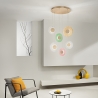 Hängelampe 6-Licht LED Glas und Metall mehrfarbig Candy XXL Verkauf