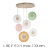 Hängelampe 6-Licht LED Glas und Metall mehrfarbig Candy XXL Angebot