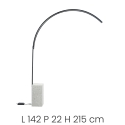 Stehlampe Bogen aus Metall mit LED H215cm Biblio M Katalog
