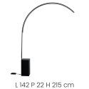 Stehlampe LED Bogen aus Metall H215cm Biblio Katalog