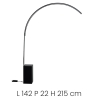 Stehlampe LED Bogen aus Metall H215cm Biblio Katalog