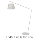 Stehlampe mit Stoffschirm H190cm Velvet Modell