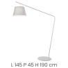 Stehlampe mit Stoffschirm H190cm Velvet Modell