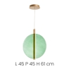 Hängelampe aus Glas und Metall Ø45cm Juis L Modell